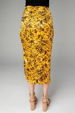 BuddyLove Marie Zip Fron Midi Skirt - Tortoiseshell -US Skirt Sales Store CG4221MarieTortoiseshellBack