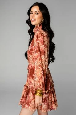 BuddyLove Grace Long Sleeve Short Dress - Maple Sugar -US Skirt Sales Store CG4227GraceMapleSugarSide