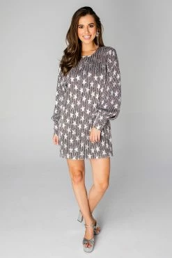 BuddyLove Chacha Sequined Shift Dress -Aerosmith 10 BuddyLove Chacha Sequined Shift Dress -Aerosmith -US Skirt Sales Store CG4312ChaChaAerosmithFrontFull