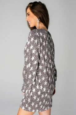 BuddyLove Chacha Sequined Shift Dress -Aerosmith 8 BuddyLove Chacha Sequined Shift Dress -Aerosmith -US Skirt Sales Store CG4312ChaChaAerosmithSide