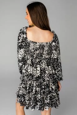 BuddyLove Doris Tiered Mini Dress - Domino -US Skirt Sales Store CG4333DorisDominoBack