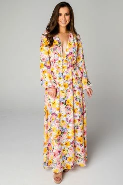 BuddyLove Eden Long Sleeve Maxi Dress - Free Love -US Skirt Sales Store CG4415EdenFreeLoveFrontFull2