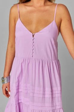 BuddyLove Jaxon Tiered Maxi Dress - Lavender -US Skirt Sales Store CG4437JaxonLavenderCloseFront