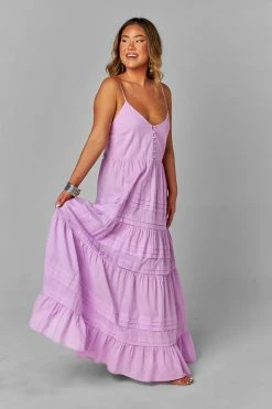 BuddyLove Jaxon Tiered Maxi Dress - Lavender -US Skirt Sales Store CG4437JaxonLavenderSide3