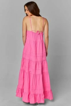 BuddyLove Jaxon Tiered Maxi Dress - Pink 14 BuddyLove Jaxon Tiered Maxi Dress - Pink -US Skirt Sales Store CG4437JaxonPinkFrontBack