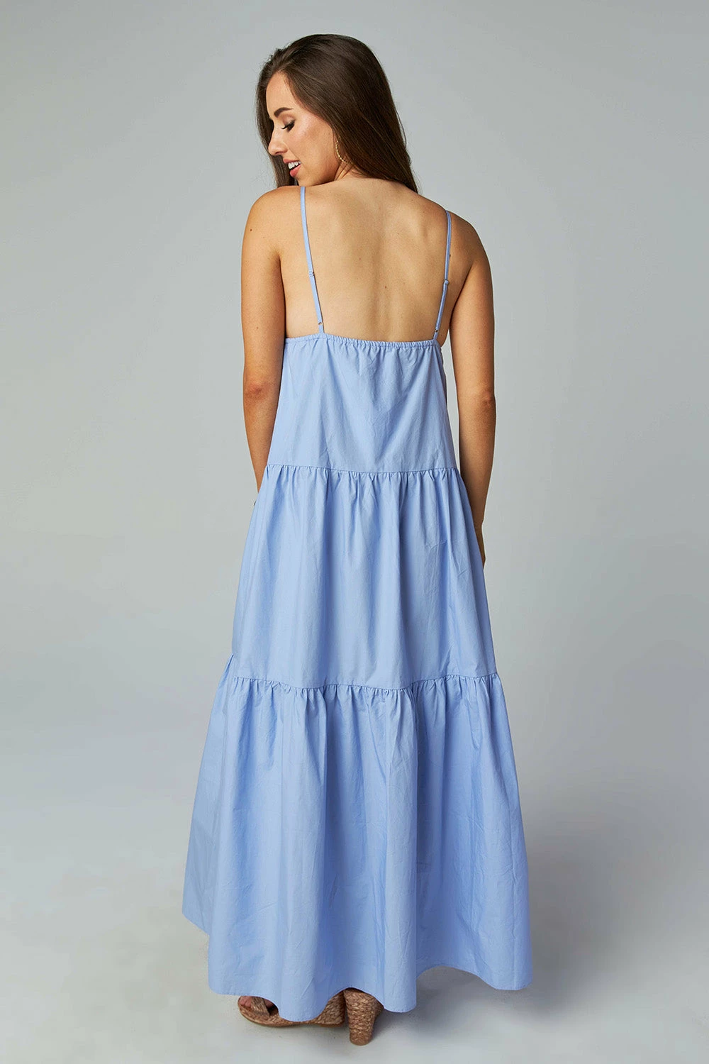 BuddyLove Kenna Tiered Maxi Dress - Blue 7 BuddyLove Kenna Tiered Maxi Dress - Blue - Image 5