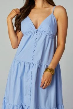 BuddyLove Kenna Tiered Maxi Dress - Blue 13 BuddyLove Kenna Tiered Maxi Dress - Blue -US Skirt Sales Store CG4438KennaBlueCloseUp