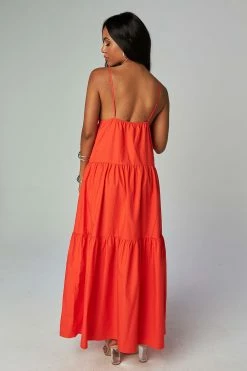 BuddyLove Kenna Tiered Maxi Dress - Tangerine -US Skirt Sales Store CG4438KennaTangerineBack