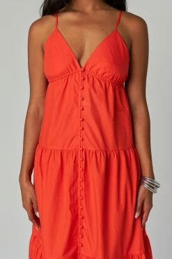 BuddyLove Kenna Tiered Maxi Dress - Tangerine -US Skirt Sales Store CG4438KennaTangerineCloseFront