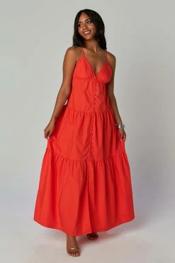 BuddyLove Kenna Tiered Maxi Dress - Tangerine -US Skirt Sales Store CG4438KennaTangerineFront2