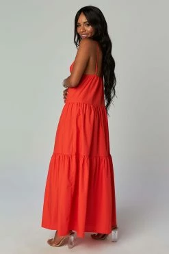 BuddyLove Kenna Tiered Maxi Dress - Tangerine -US Skirt Sales Store CG4438KennaTangerineSide