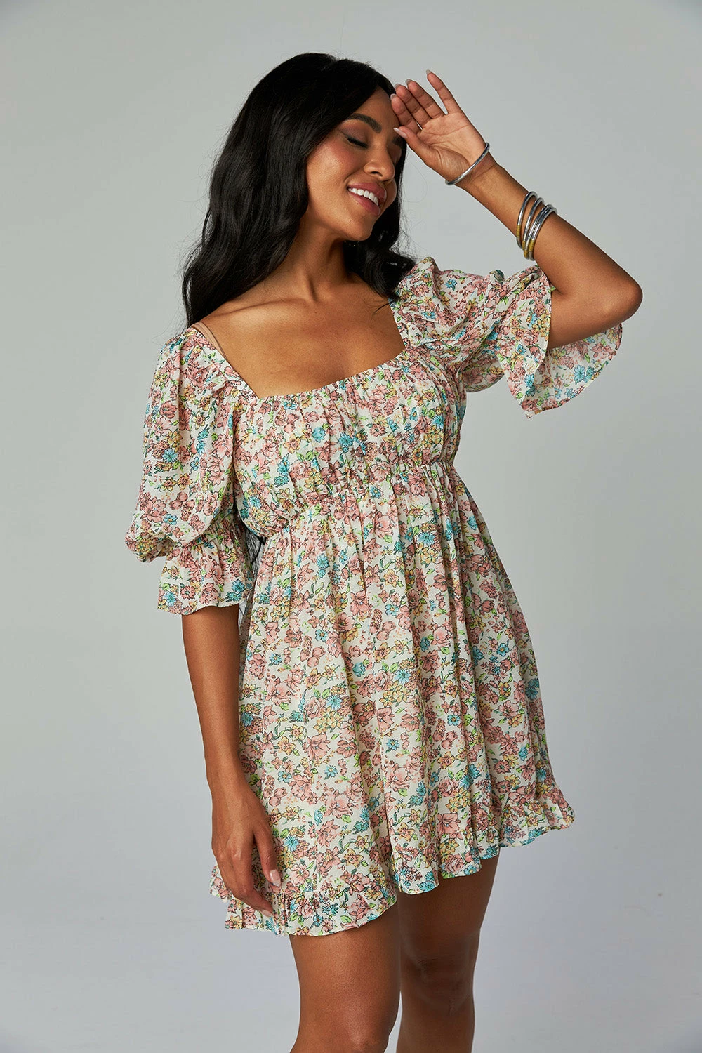 BuddyLove Valentina Puff Sleeve Babydoll Dress - Cotswolds 5 BuddyLove Valentina Puff Sleeve Babydoll Dress - Cotswolds - Image 3