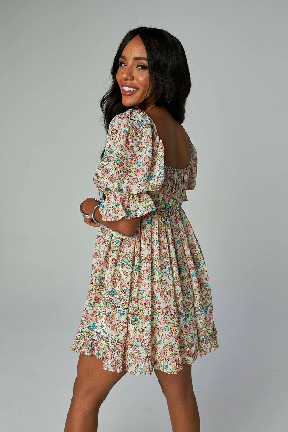 BuddyLove Valentina Puff Sleeve Babydoll Dress - Cotswolds 6 BuddyLove Valentina Puff Sleeve Babydoll Dress - Cotswolds - Image 4