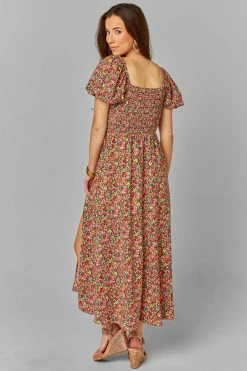 BuddyLove Babs Smocked Midi Dress - Rosebud -US Skirt Sales Store CG4477BabsRosebudBack