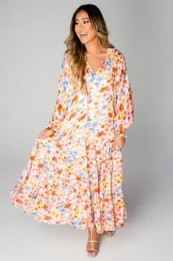 BuddyLove Greta Long Sleeve Maxi Dress - Wild Flower -US Skirt Sales Store CG4504GretaWildFlowerFrontFull2