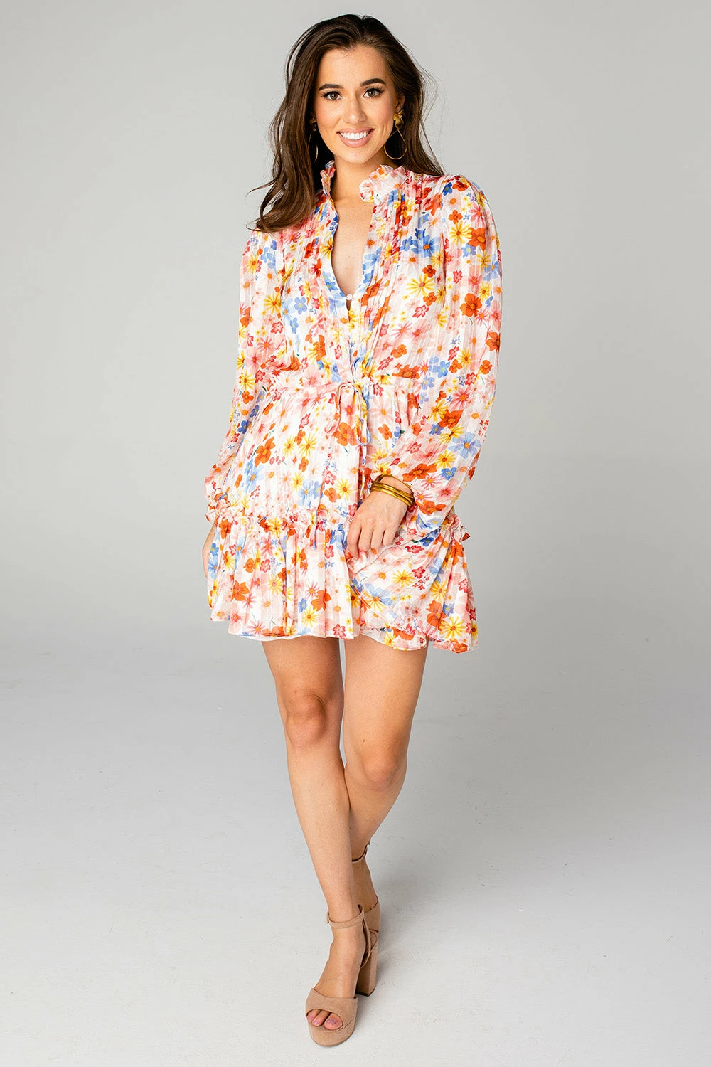 BuddyLove Grace Long Sleeve Short Dress - Wild Flower 7 BuddyLove Grace Long Sleeve Short Dress - Wild Flower - Image 5