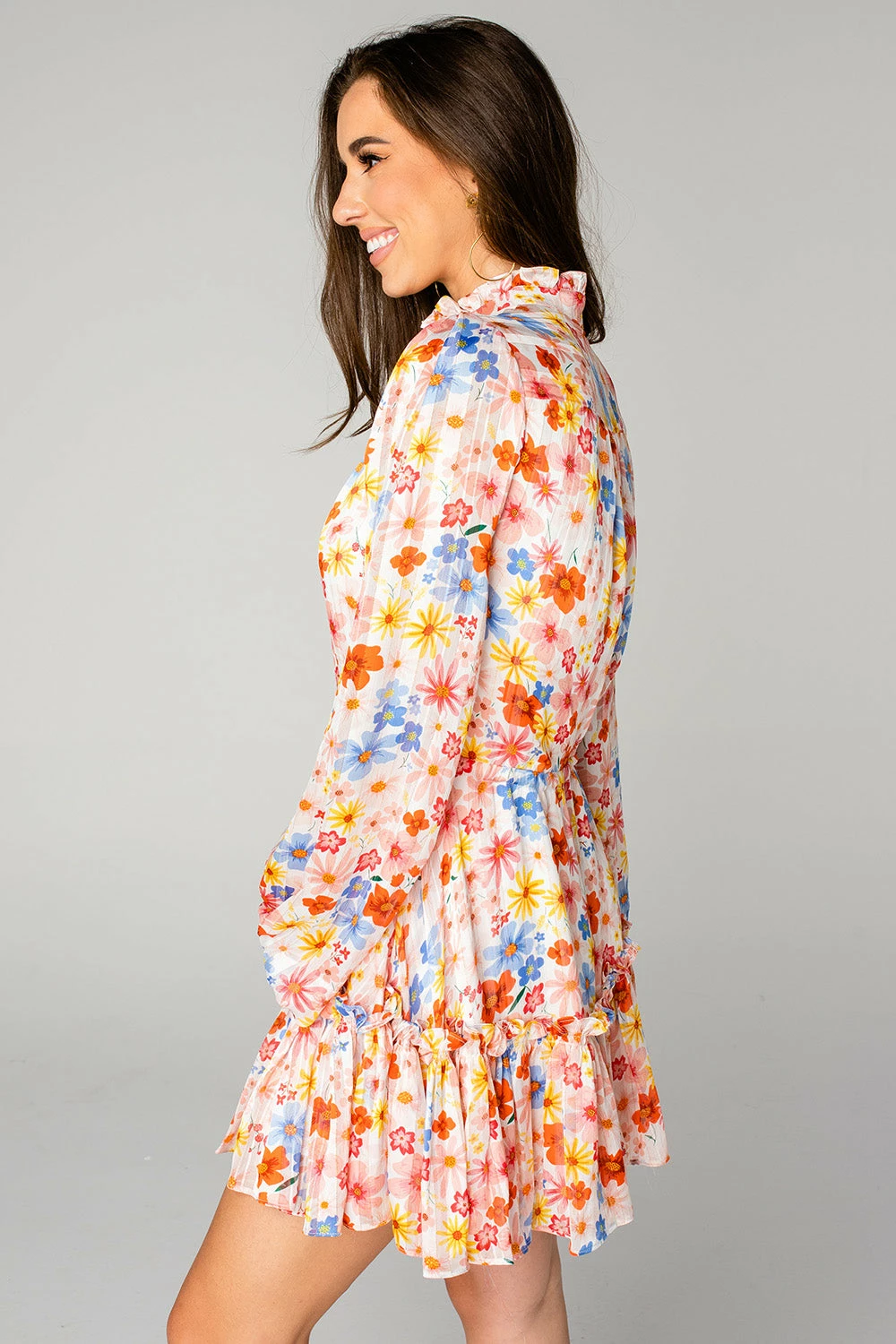 BuddyLove Grace Long Sleeve Short Dress - Wild Flower 5 BuddyLove Grace Long Sleeve Short Dress - Wild Flower - Image 3