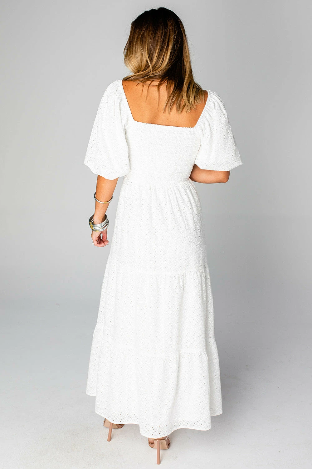 BuddyLove Posie Puff Sleeve Maxi Dress - White Eyelet 6 BuddyLove Posie Puff Sleeve Maxi Dress - White Eyelet - Image 4