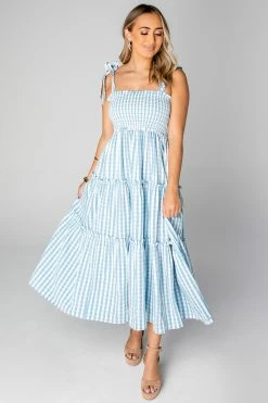 BuddyLove Merrick Tie-Shoulder Maxi Dress - Blue -US Skirt Sales Store CG4530MerrickBlueFrontFull