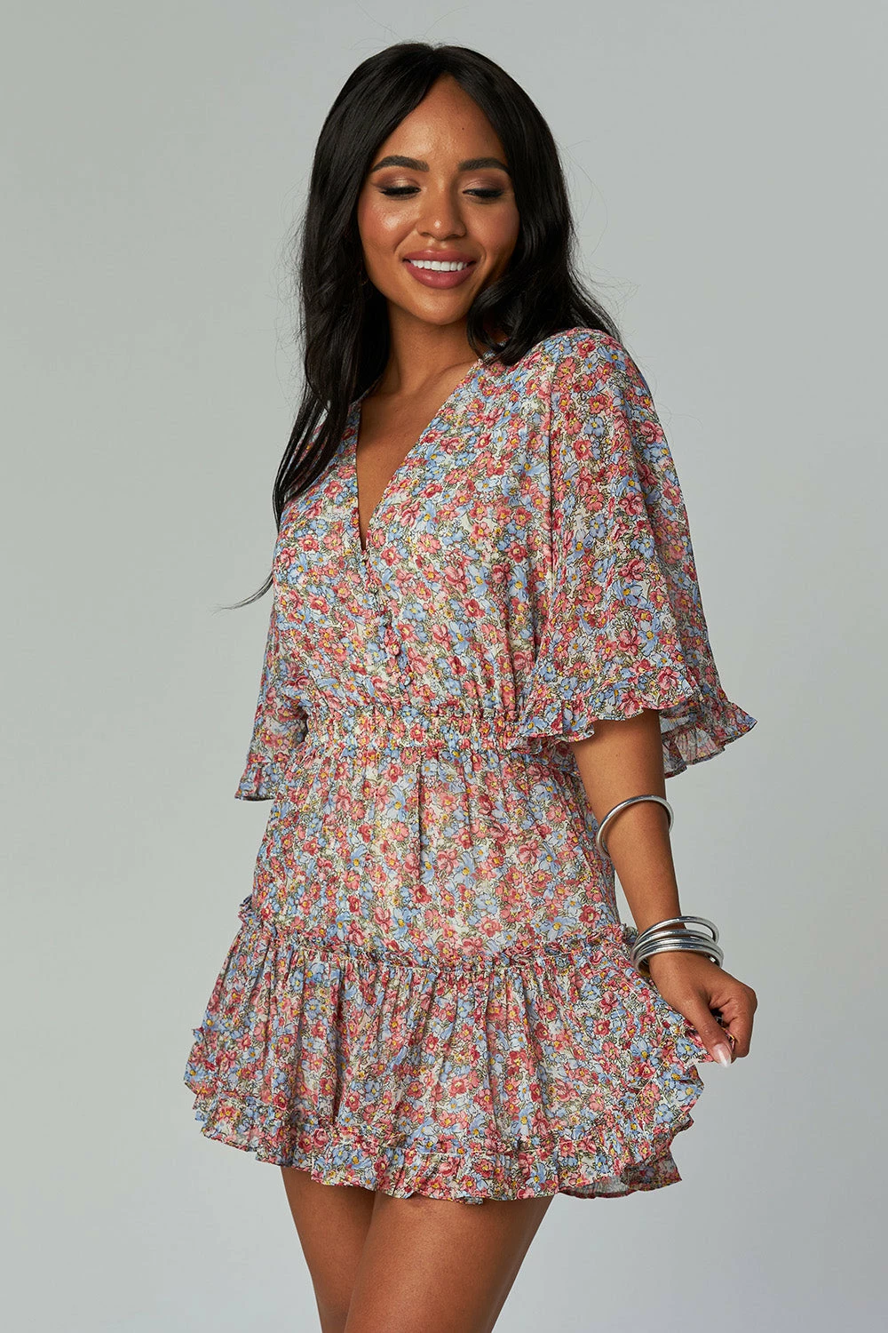 BuddyLove Pollyanna Elastic Waist Mini Dress - Field 5 BuddyLove Pollyanna Elastic Waist Mini Dress - Field - Image 3