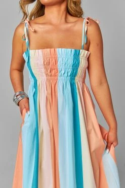 BuddyLove Lexi Tie Shoulder Midi Dress - Desert -US Skirt Sales Store CG4570LexiDesertClosefront