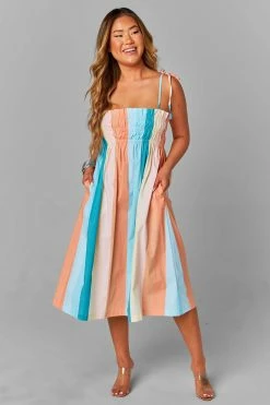 BuddyLove Lexi Tie Shoulder Midi Dress - Desert -US Skirt Sales Store CG4570LexiDesertFront