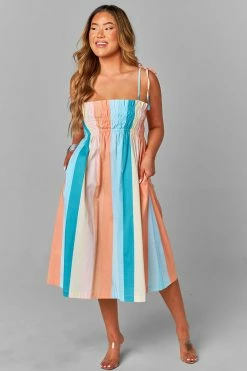 BuddyLove Lexi Tie Shoulder Midi Dress - Desert -US Skirt Sales Store CG4570LexiDesertFront2