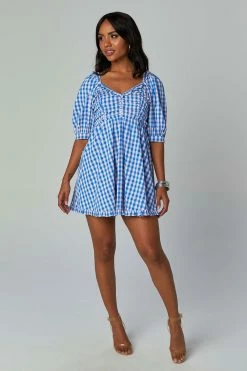 BuddyLove Poppy Puff Sleeve Mini Dress - Nantucket -US Skirt Sales Store CG4598PoppyNantucketFull
