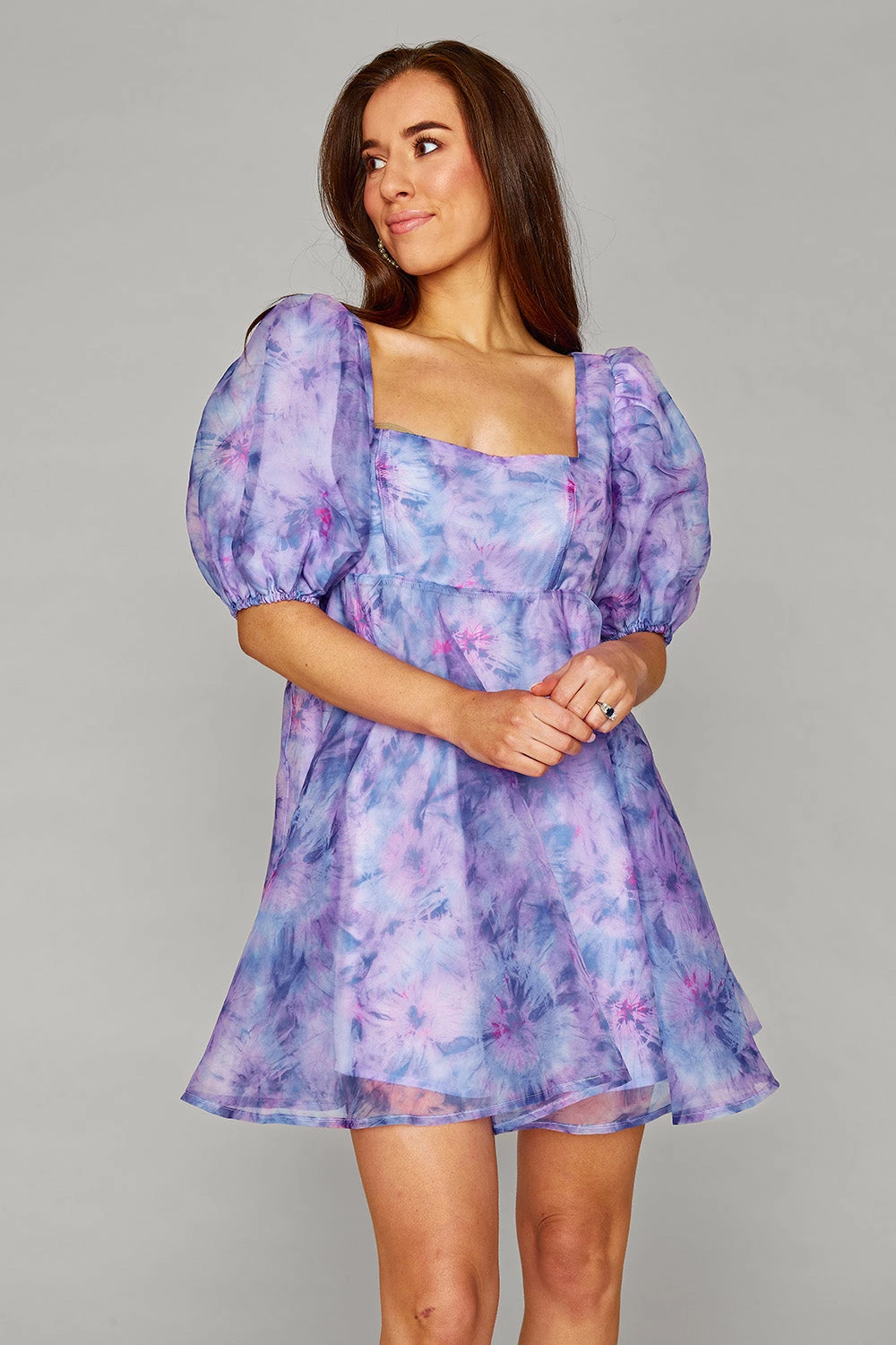 BuddyLove Lyla Puff Sleeve Baby Doll Dress - Ripple 5 BuddyLove Lyla Puff Sleeve Baby Doll Dress - Ripple - Image 3