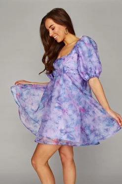 BuddyLove Lyla Puff Sleeve Baby Doll Dress - Ripple 11 BuddyLove Lyla Puff Sleeve Baby Doll Dress - Ripple -US Skirt Sales Store CG4605LylaRippleSide2