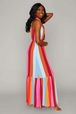 BuddyLove Pepper High Neck Maxi Dress - Cabana -US Skirt Sales Store CG4615PepperCabanaSide