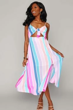 BuddyLove Skye Tie-Front Midi Dress - Pinata -US Skirt Sales Store CG4621SkyePinataFront