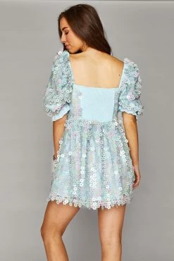 BuddyLove Colby Puff Sleeve Mini Dress - Iridescent -US Skirt Sales Store CG4658ColbyIridescentBack