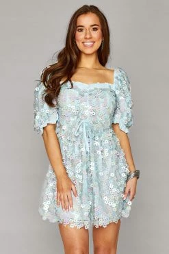 BuddyLove Colby Puff Sleeve Mini Dress - Iridescent -US Skirt Sales Store CG4658ColbyIridescentFront