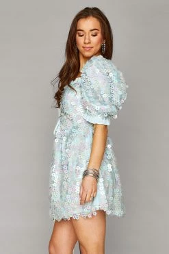 BuddyLove Colby Puff Sleeve Mini Dress - Iridescent -US Skirt Sales Store CG4658ColbyIridescentSide