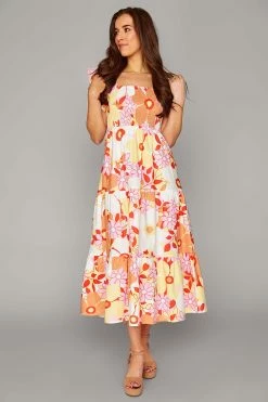 BuddyLove Brynn Ruffle Shoulder Midi Dress - Arboretum -US Skirt Sales Store CG4666BrynnArboretumFront2