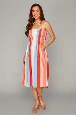 BuddyLove Lexi Tie-Shoulder Midi Dress - Cayman Islands -US Skirt Sales Store CG4669LexiCaymanIslandsFront