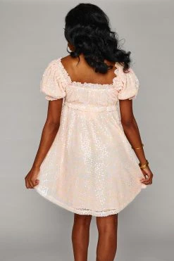 BuddyLove Jac Puff Sleeve Short Dress - Rainbow 14 BuddyLove Jac Puff Sleeve Short Dress - Rainbow -US Skirt Sales Store CG4686JacRainbowBack