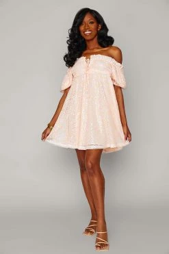 BuddyLove Jac Puff Sleeve Short Dress - Rainbow 15 BuddyLove Jac Puff Sleeve Short Dress - Rainbow -US Skirt Sales Store CG4686JacRainbowFullFront6