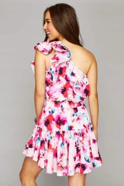 BuddyLove Sofia One Shoulder Ruffle Cocktail Dress - Circus -US Skirt Sales Store CG4715SofiaCircusBack