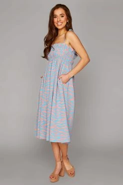 BuddyLove Lexi Tie Shoulder Midi Dress - Swell 15 BuddyLove Lexi Tie Shoulder Midi Dress - Swell -US Skirt Sales Store CG4722LexiSwellFullFront1