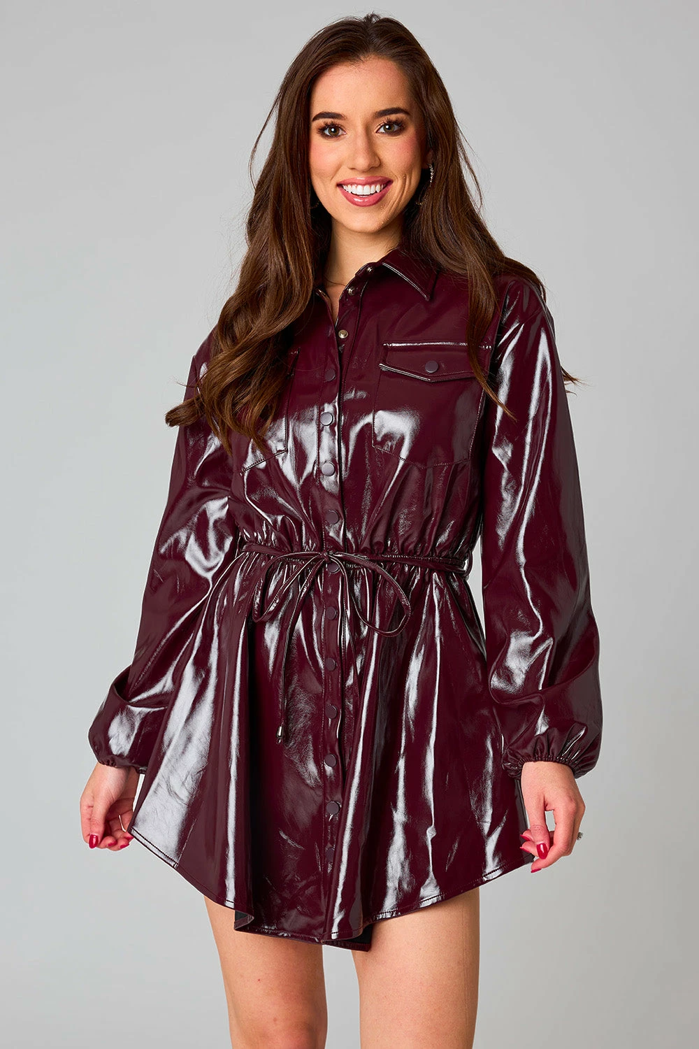 BuddyLove Ariella Button Up Mini Dress - Ruby 5 BuddyLove Ariella Button Up Mini Dress - Ruby - Image 3