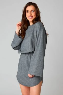 BuddyLove Willa Sweatshirt Dress - Heather Grey -US Skirt Sales Store CG4752WillaHeatherGreyFront2