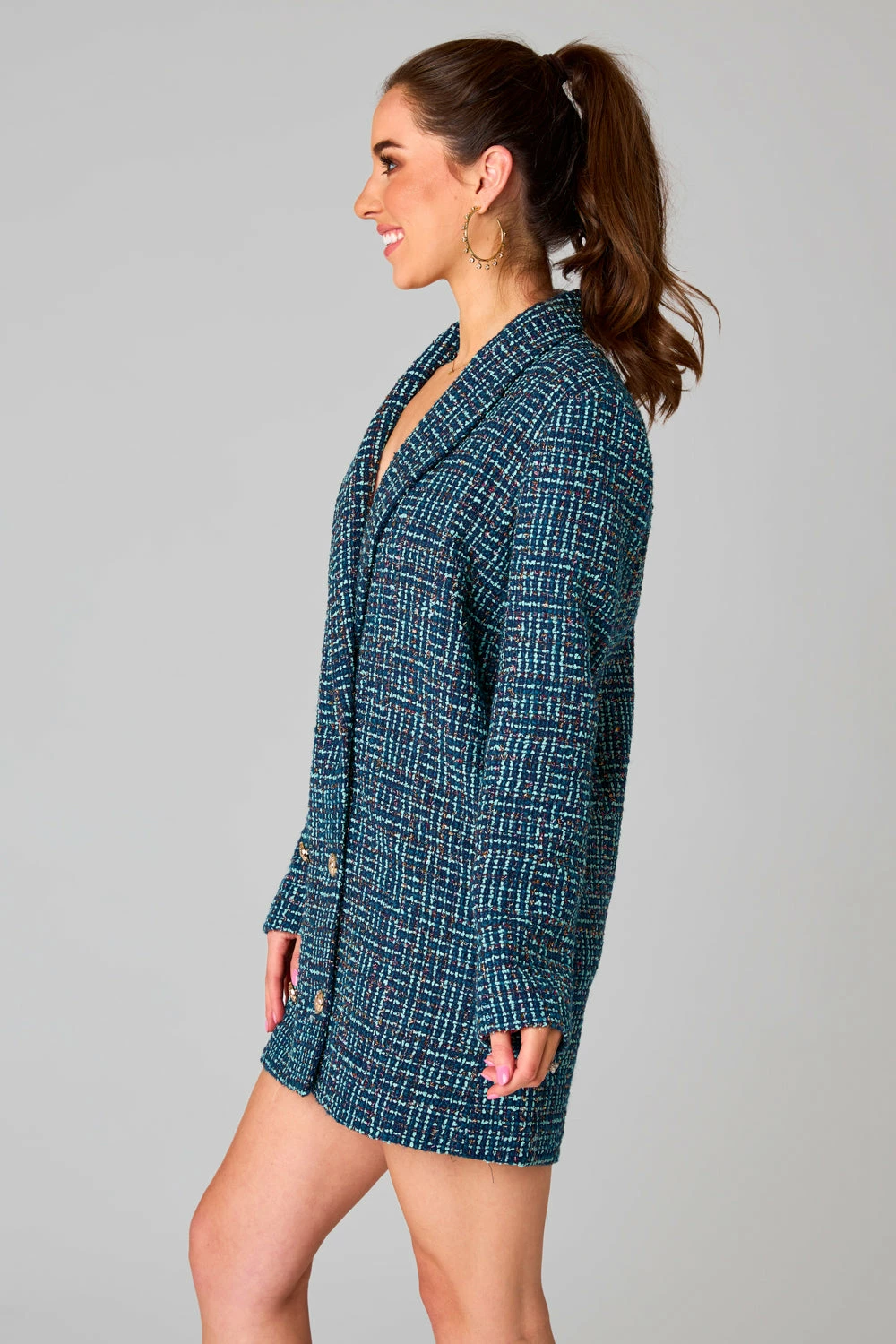 BuddyLove Carey Short Blazer Dress - Blue 7 BuddyLove Carey Short Blazer Dress - Blue - Image 5
