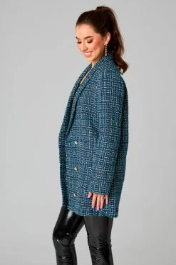 BuddyLove Carey Short Blazer Dress - Blue 16 BuddyLove Carey Short Blazer Dress - Blue -US Skirt Sales Store CG4813CareyBlueSide2