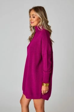 BuddyLove Mara Turtle Neck Short Dress - Mulberry 11 BuddyLove Mara Turtle Neck Short Dress - Mulberry -US Skirt Sales Store CG4828MaraMulberrySide2