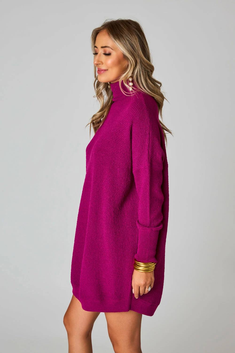 BuddyLove Mara Turtle Neck Short Dress - Mulberry 6 BuddyLove Mara Turtle Neck Short Dress - Mulberry - Image 4