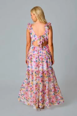 BuddyLove Buffy Ruffle Shoulder Maxi Dress - Estate -US Skirt Sales Store CG4852BuffyEstateBack