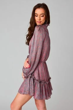 BuddyLove Grace Long Sleeve Short Dress - Forget Me Not -US Skirt Sales Store CG4865GraceForgetMeNotSide