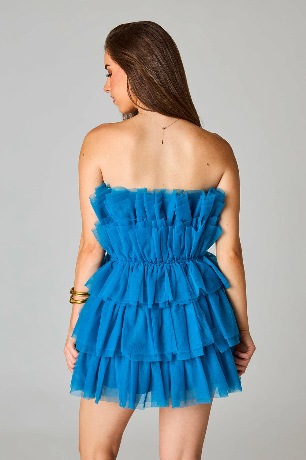 BuddyLove Powder Puff Strapless Tulle Mini Dress - Indigo 7 BuddyLove Powder Puff Strapless Tulle Mini Dress - Indigo - Image 5